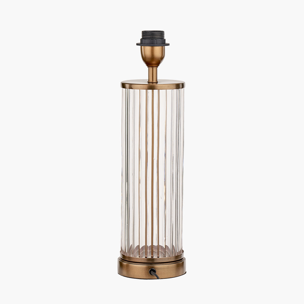 Ciara Clear Glass & Antique Brass Metal Table Lamp - Base Only